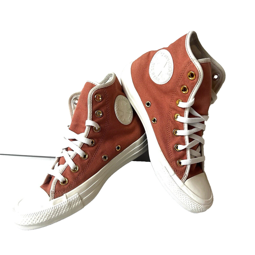 Converse Chuck Taylor All Star High Top Peach Canvas Shoe Womens 7 Lace Up Men 5